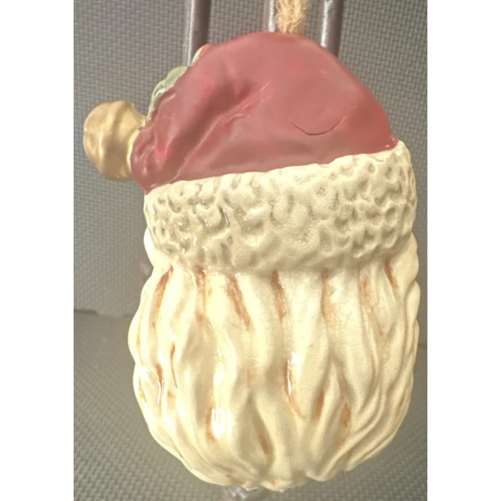 Ceramic Santa Claus Head Christmas Ornament Holiday Decor 4